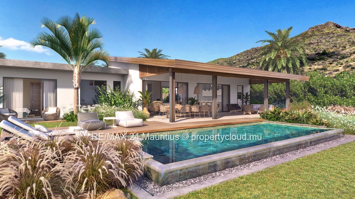 Discover Resort-Style Luxury: Exquisite 3-Bedroom Villa with Stunning Mountain Views in Tamarin