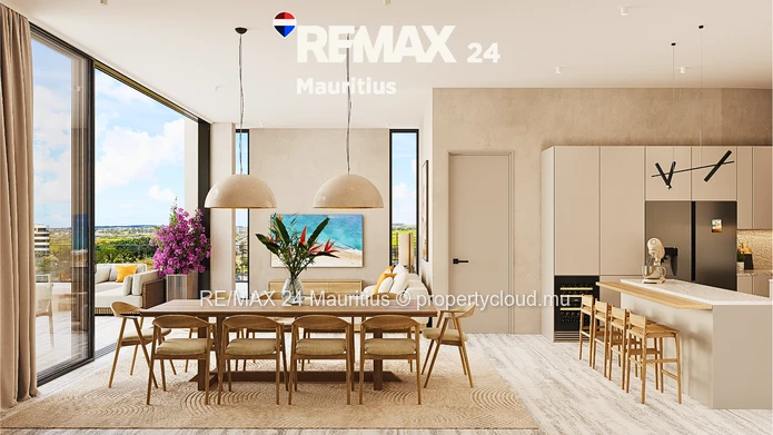 Modern 1-bedroom apartments (64–65 m² with balcony) located in the heart of Mont Choisy,