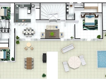 Penthouse de 3 Chambres