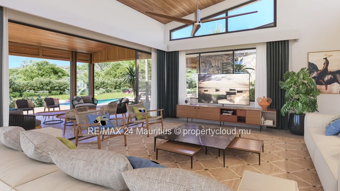 Discover Resort-Style Luxury: Exquisite 3-Bedroom Villa with Stunning Mountain Views in Tamarin