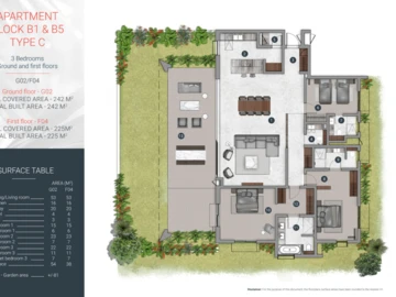 Appartement de 3 Chambres